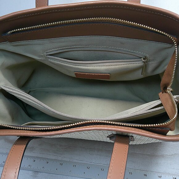 Designer Unica! Firenze Basket woven Saddle tan Leather Made in Italy - Picture 6 of 10